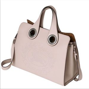 Burberry Smooth Leather Crest Grommet Tote